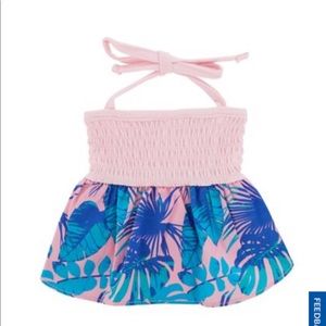 Top paw tropical ruffle dog dress